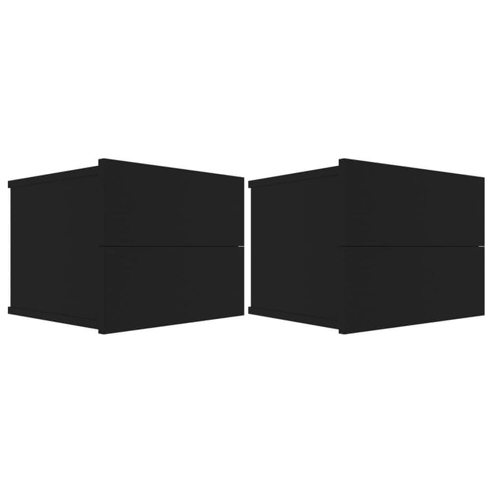 Vidaxl Nočné stolíky 2 ks, čierne 40x30x30 cm, drevotrieska